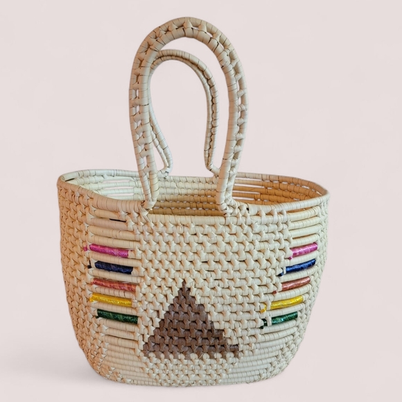 Handmade Handbags - Vintage Large Straw Raffia Tote‎ Basket